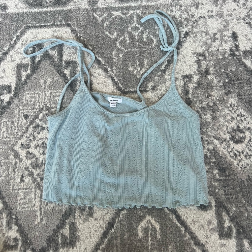 Garage XS Blue Women's Knit Detail Top
